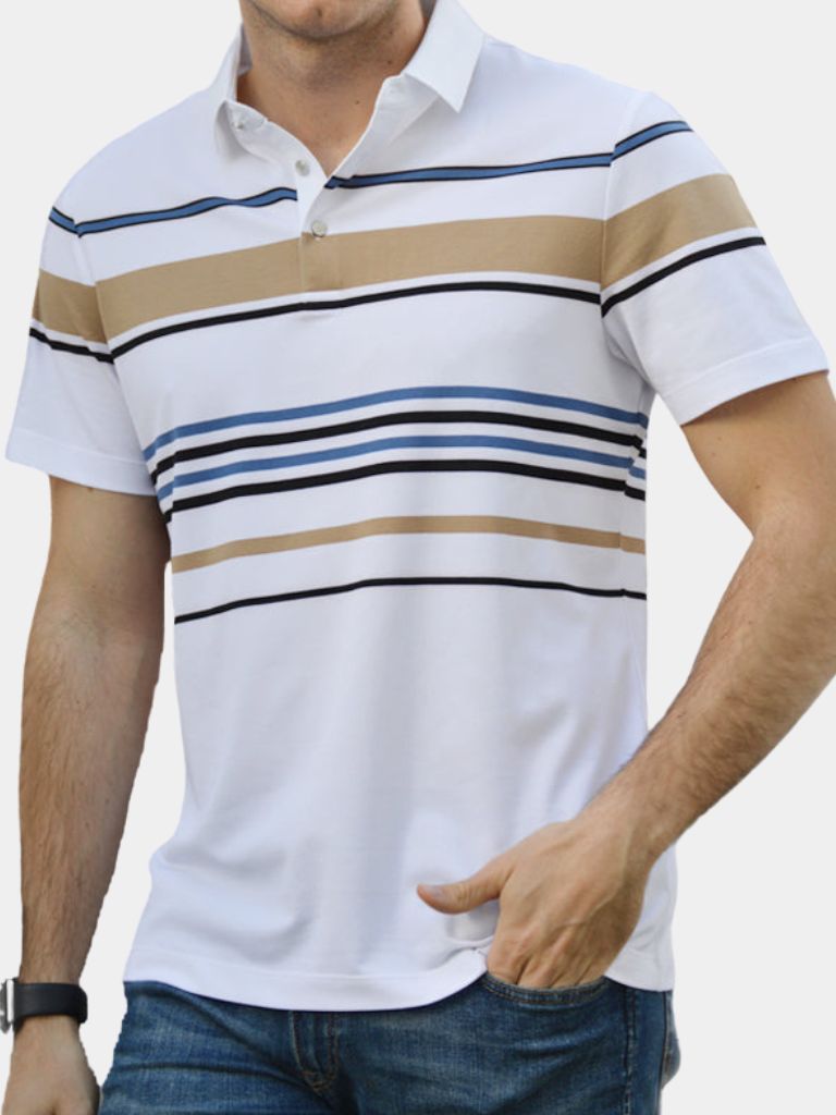 Sunset Stripe Polo – Crown & Cuff