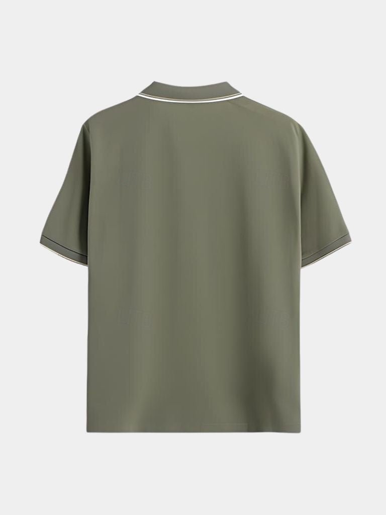 Timeless Black V-Neck Polo - Crown & Cuff