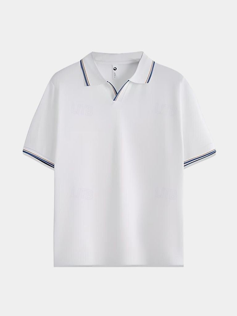 Timeless Black V-Neck Polo - Crown & Cuff