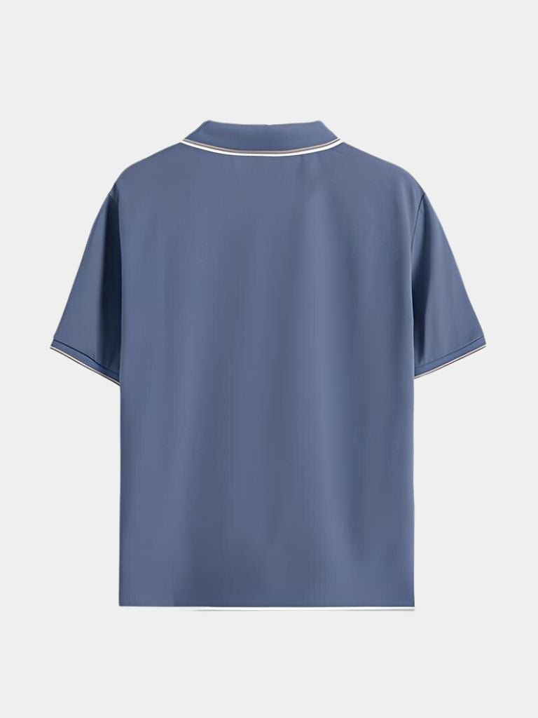 Timeless Black V-Neck Polo - Crown & Cuff