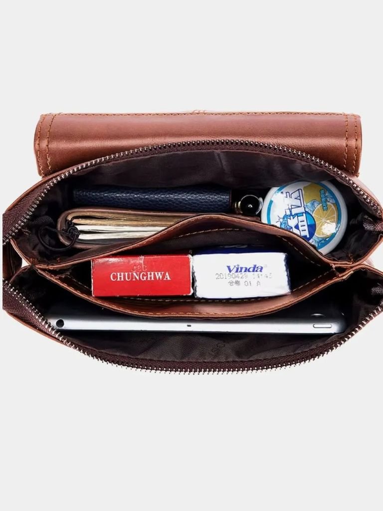 Vintage Leather Shoulder Bag - Crown & Cuff