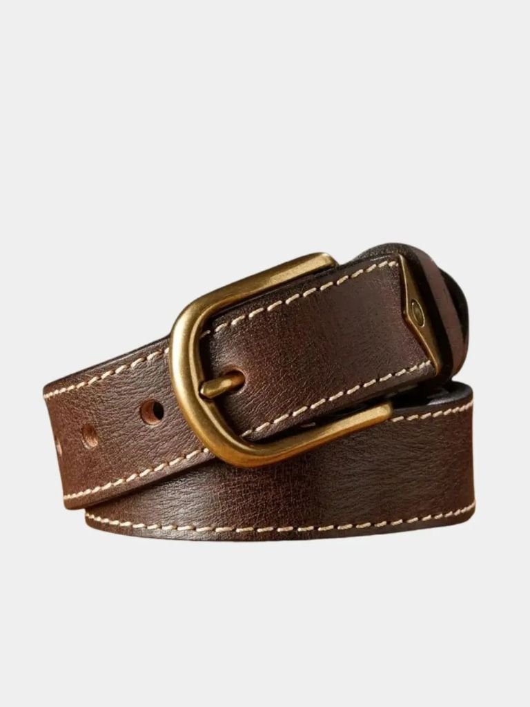 Vintage Leather Thickened Belt - Crown & Cuff