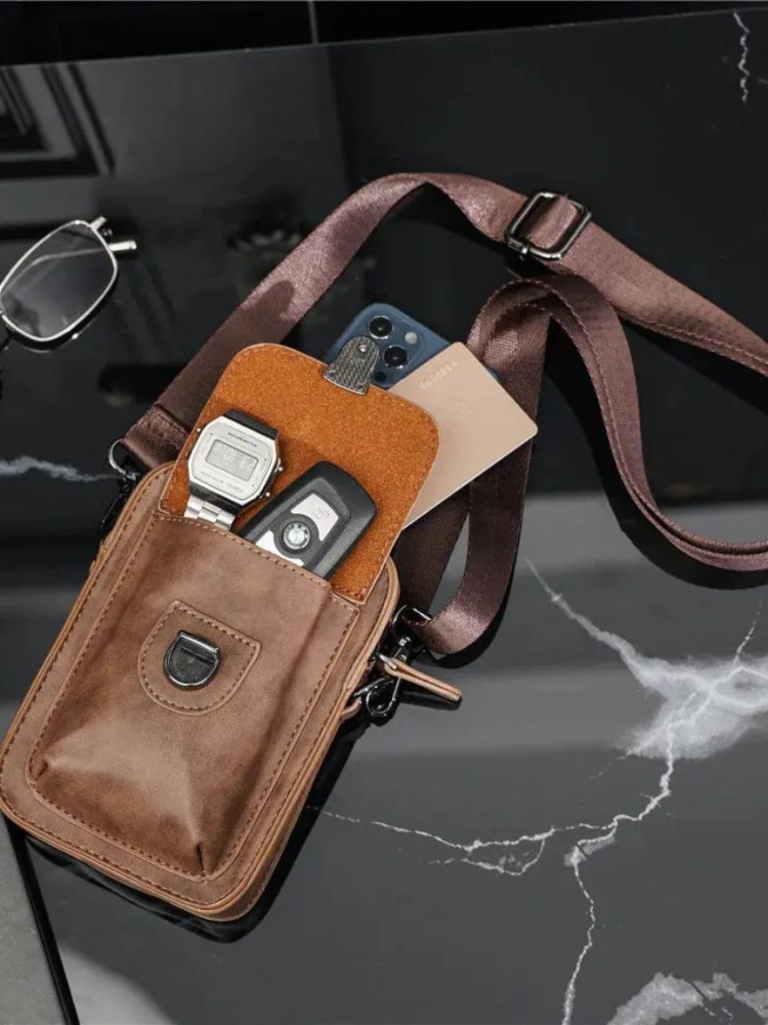 Vintage Mini Leather Crossbody Shoulder Bag - Crown & Cuff