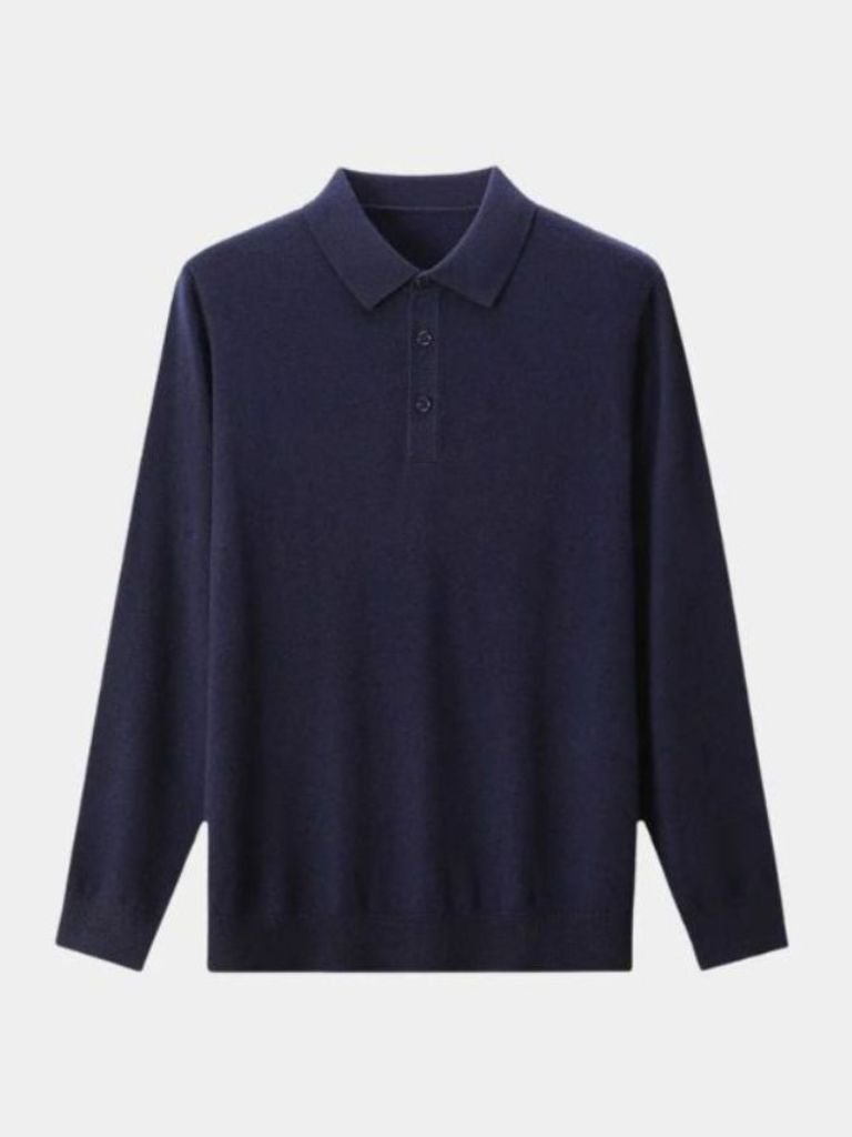 Wool Knit Button Up Polo Pullover - Crown & Cuff