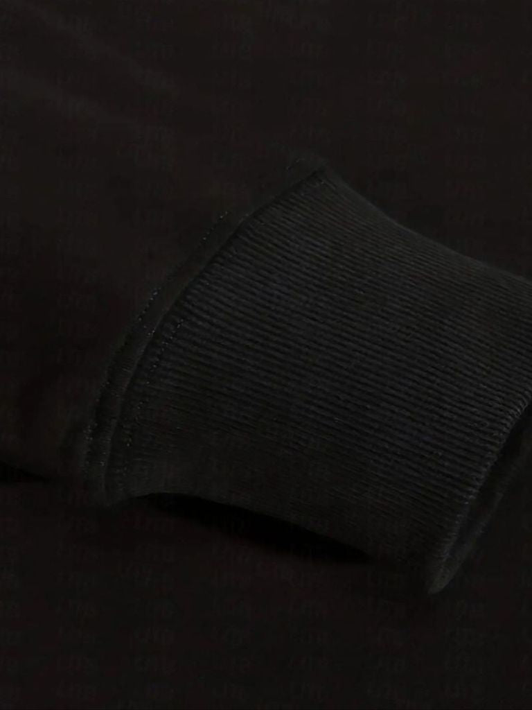 Zip Black Lapel Sports Hoodie Sweatshirt - Crown & Cuff