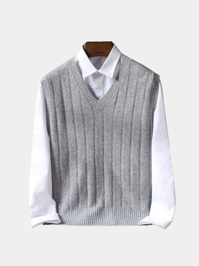 100% Merino Wool Pullover Sweater Vest - Crown & Cuff