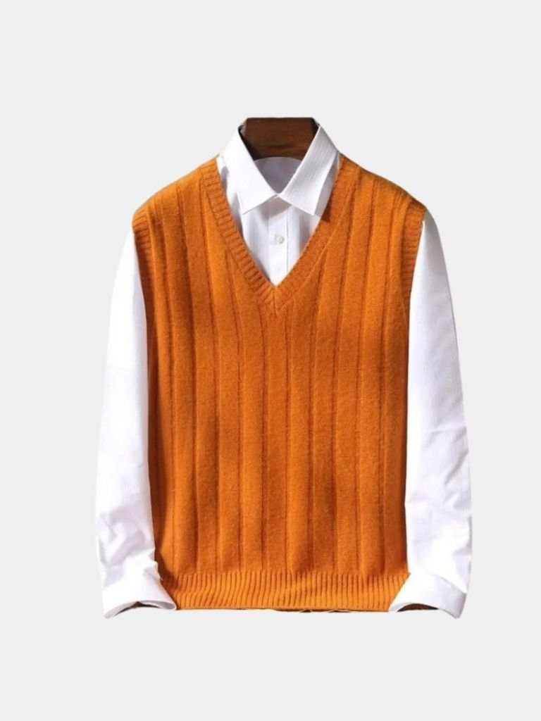 100% Merino Wool Pullover Sweater Vest - Crown & Cuff