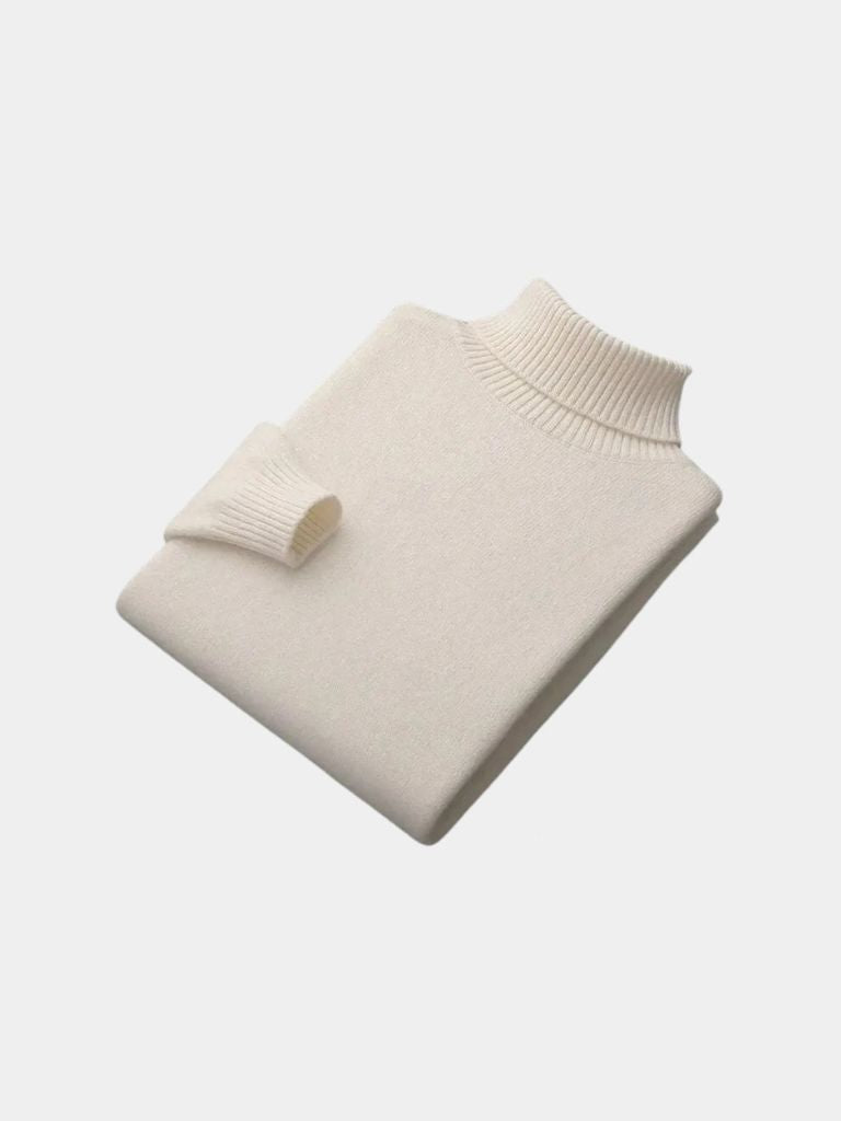 100% Merino Wool Turtleneck Sweater - Crown & Cuff