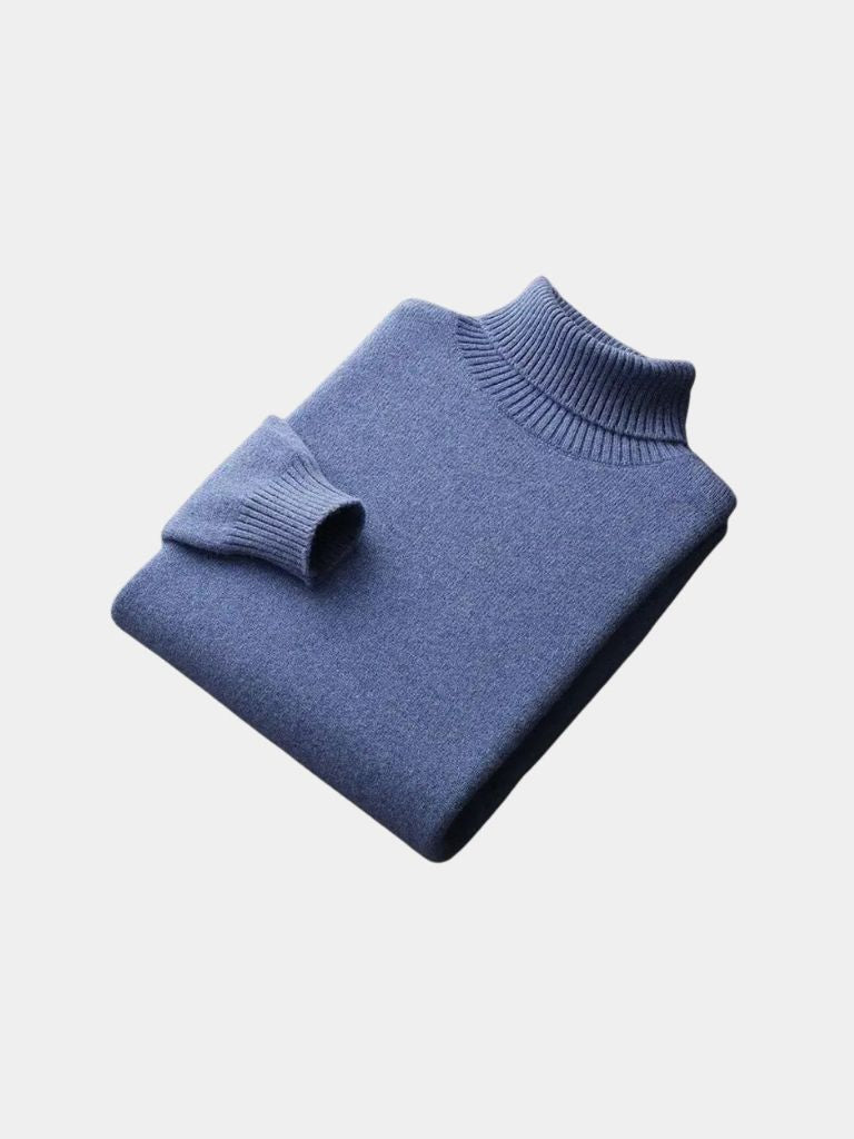 100% Merino Wool Turtleneck Sweater - Crown & Cuff
