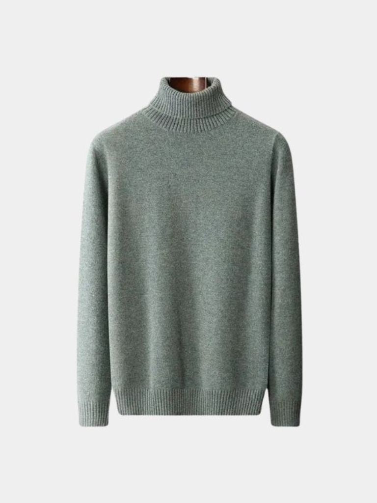 100% Merino Wool Turtleneck Sweater - Crown & Cuff
