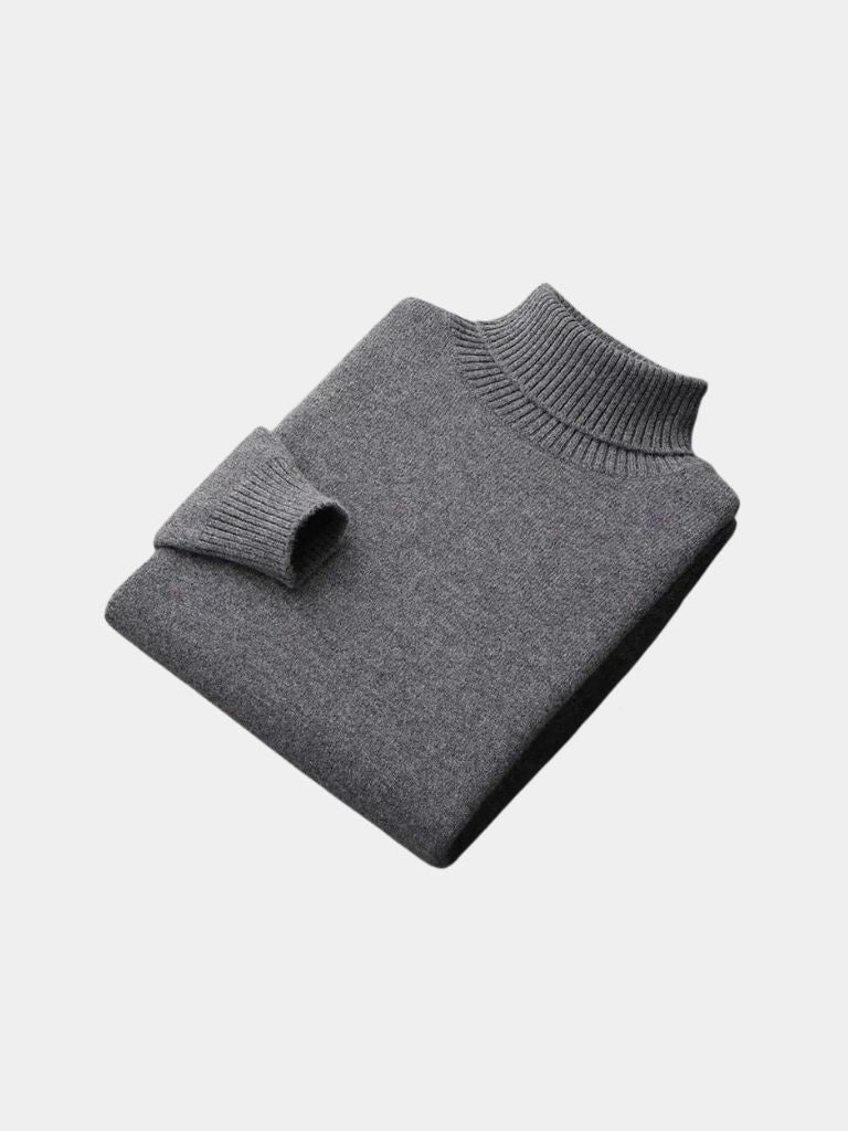 100% Merino Wool Turtleneck Sweater - Crown & Cuff