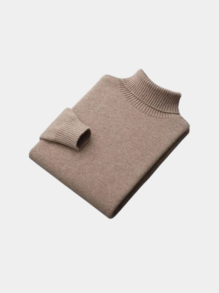 100% Merino Wool Turtleneck Sweater - Crown & Cuff