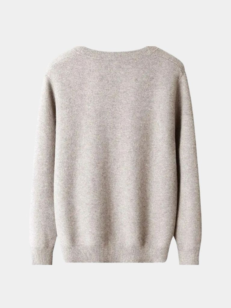 100% Merino Wool V Neck Knitwear Cardigan Sweater - Crown & Cuff