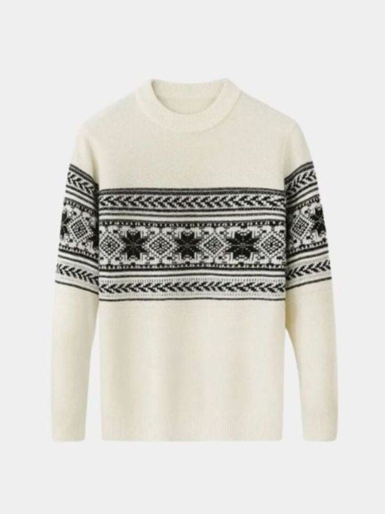 100% Wool Fair Isle Pullover Sweater Jumper - Crown & Cuff