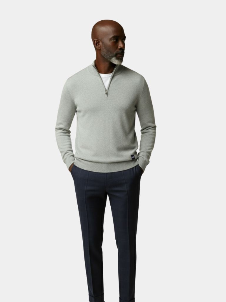 Half Zip Knitwear Pullover Sweater - Crown & Cuff