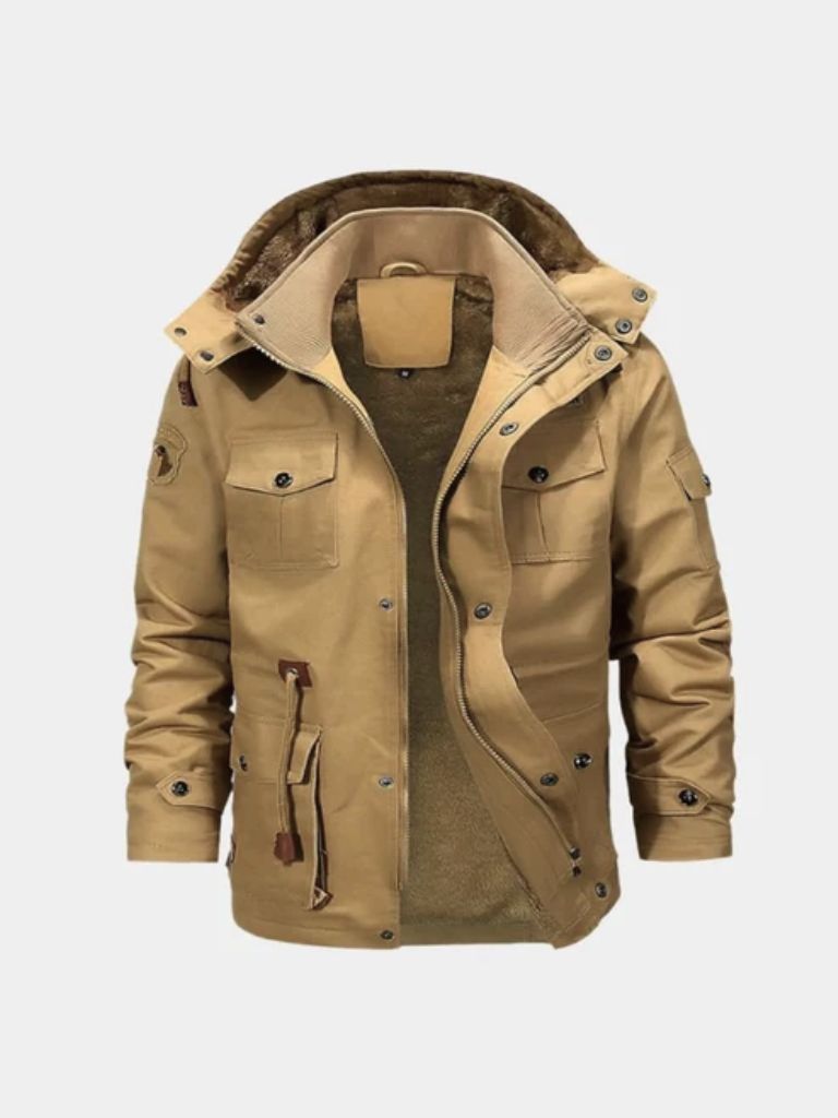 Fleece Hooded Bomber Jacket - Crown & Cuff