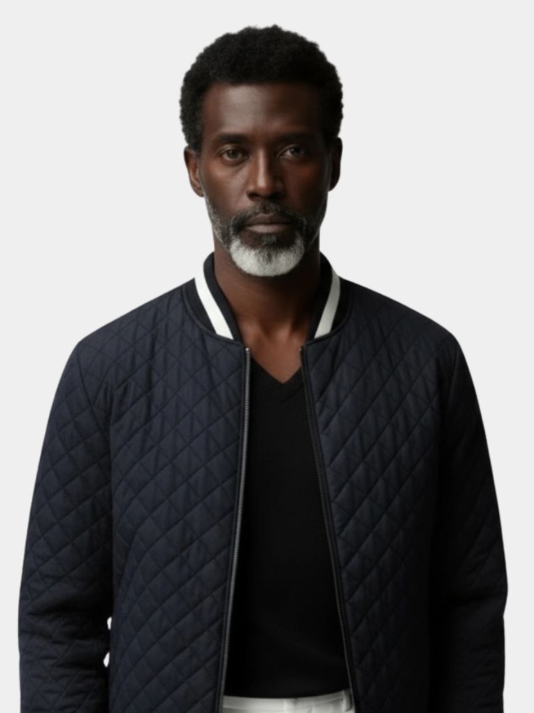 Textured Casual Bomber Jacket - Crown & Cuff