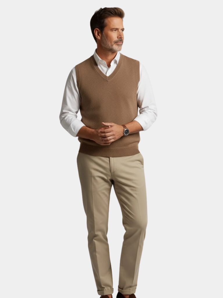 100% Merino Wool Sweater Vest - Crown & Cuff