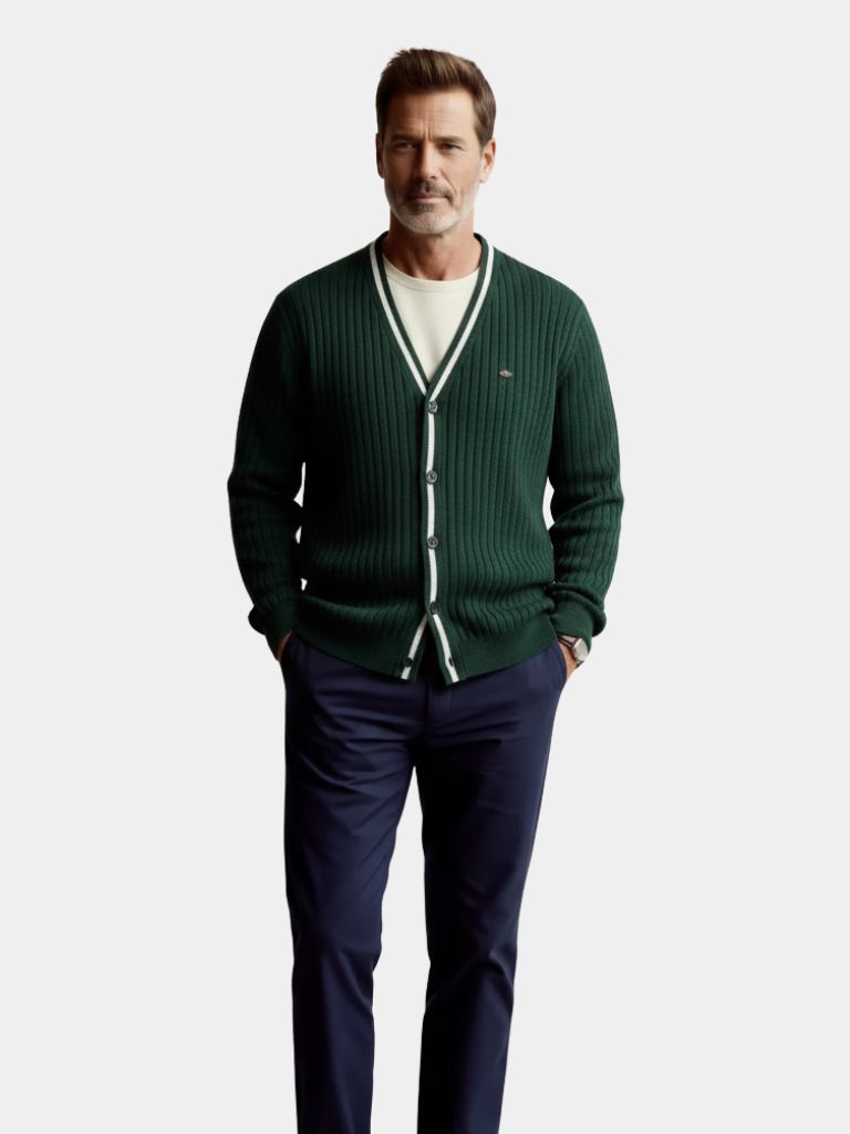 Cotton Button-Up Cardigan Sweater - Crown & Cuff