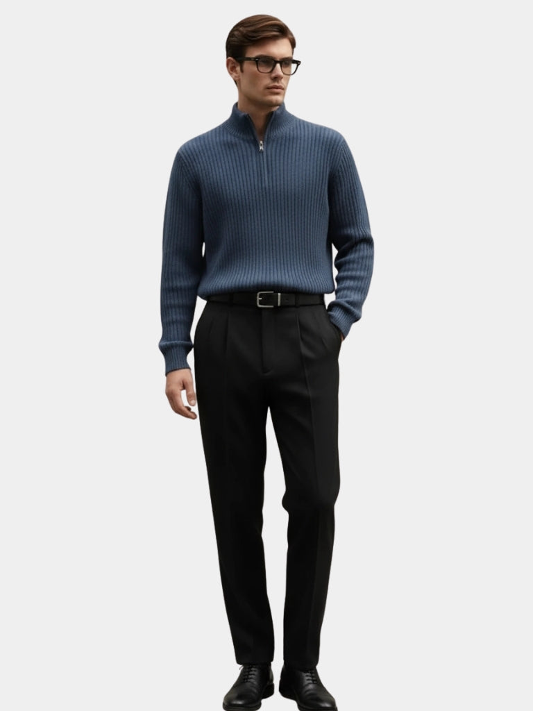 Classic Highland Quarter-Zip Sweater - Crown & Cuff