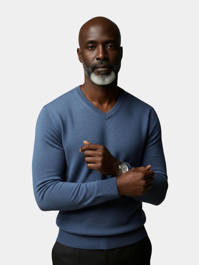 Cashmere V Neck Knitwear Sweater - Crown & Cuff