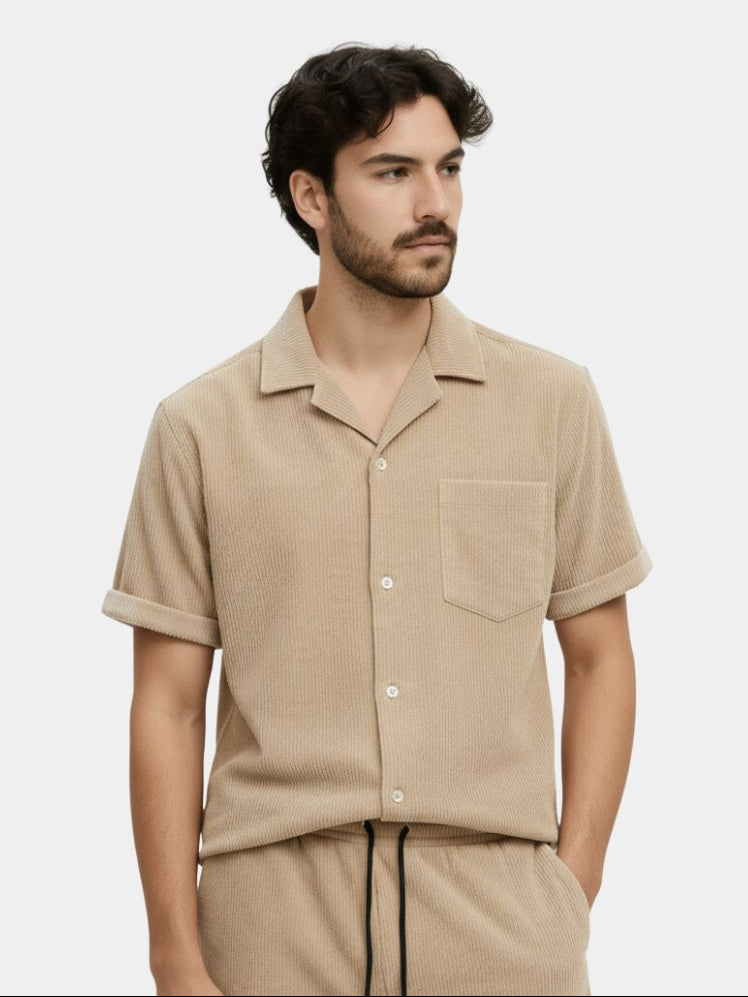 Minimalist Corduroy Set Shorts and Shirt - Crown & Cuff