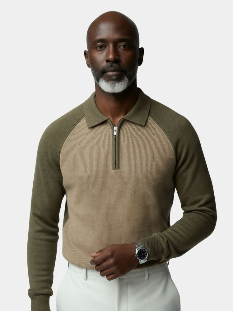 Raglan Quarter Zip Sweater - Crown & Cuff