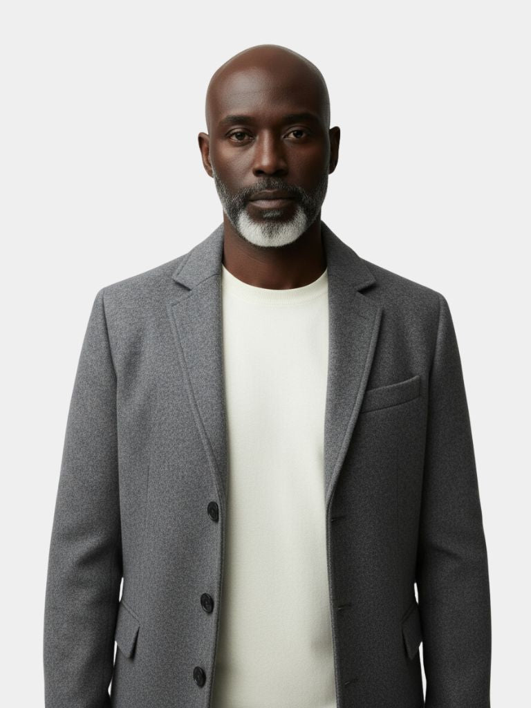 Mens Wool Blend Trench Coat - Crown & Cuff