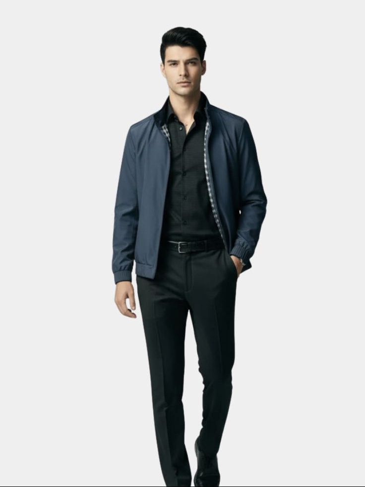 Casual Solid Bomber Jacket - Crown & Cuff