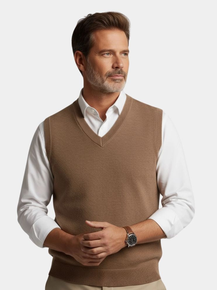 100% Merino Wool Sweater Vest - Crown & Cuff