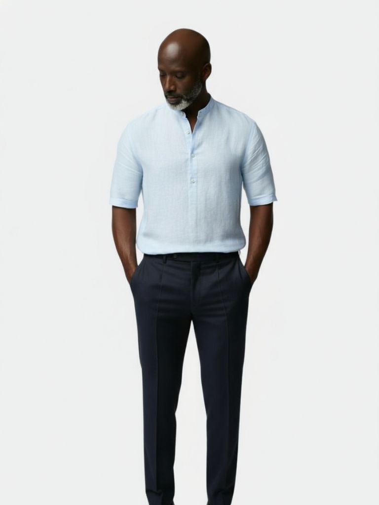 Essential Short Sleeve Linen Shirt - Crown & Cuff