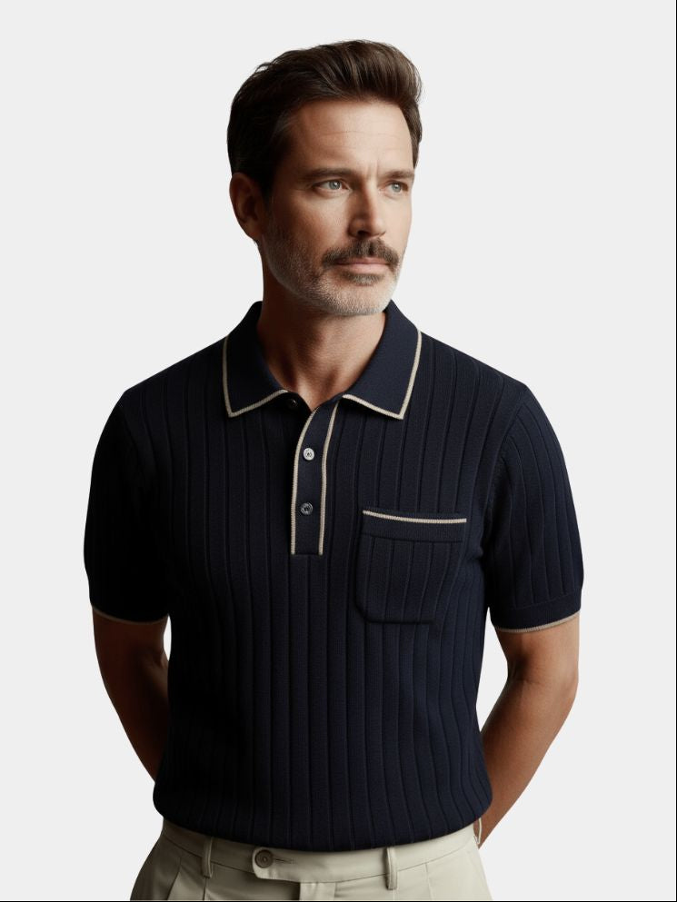 Old Money Knit Polo Shirt - Crown & Cuff