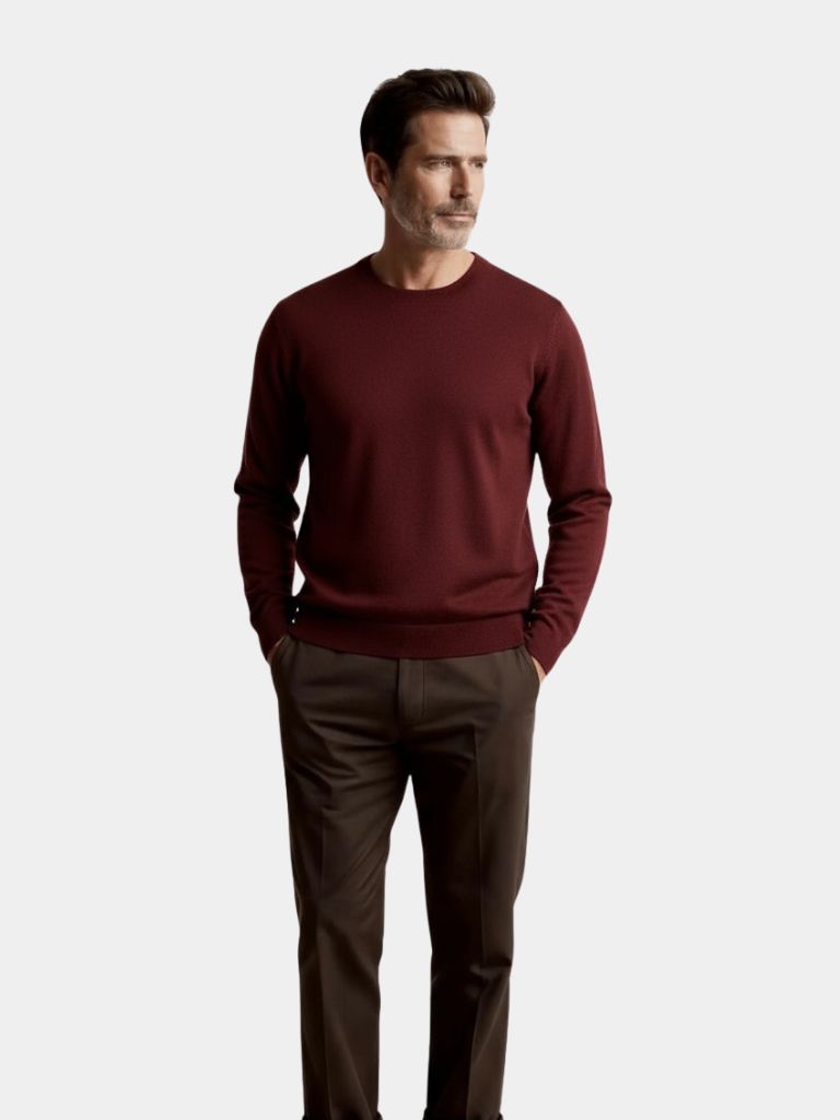 Crew Neck Knitwear Pullover Sweater - Crown & Cuff