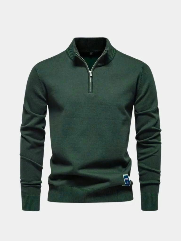 Essential Quarter-Zip Jumper Sweater - Crown & Cuff