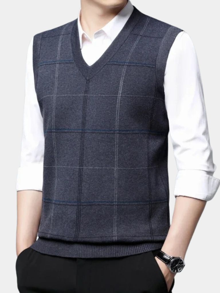 Academic Checkered Kinit Vest - Crown & Cuff