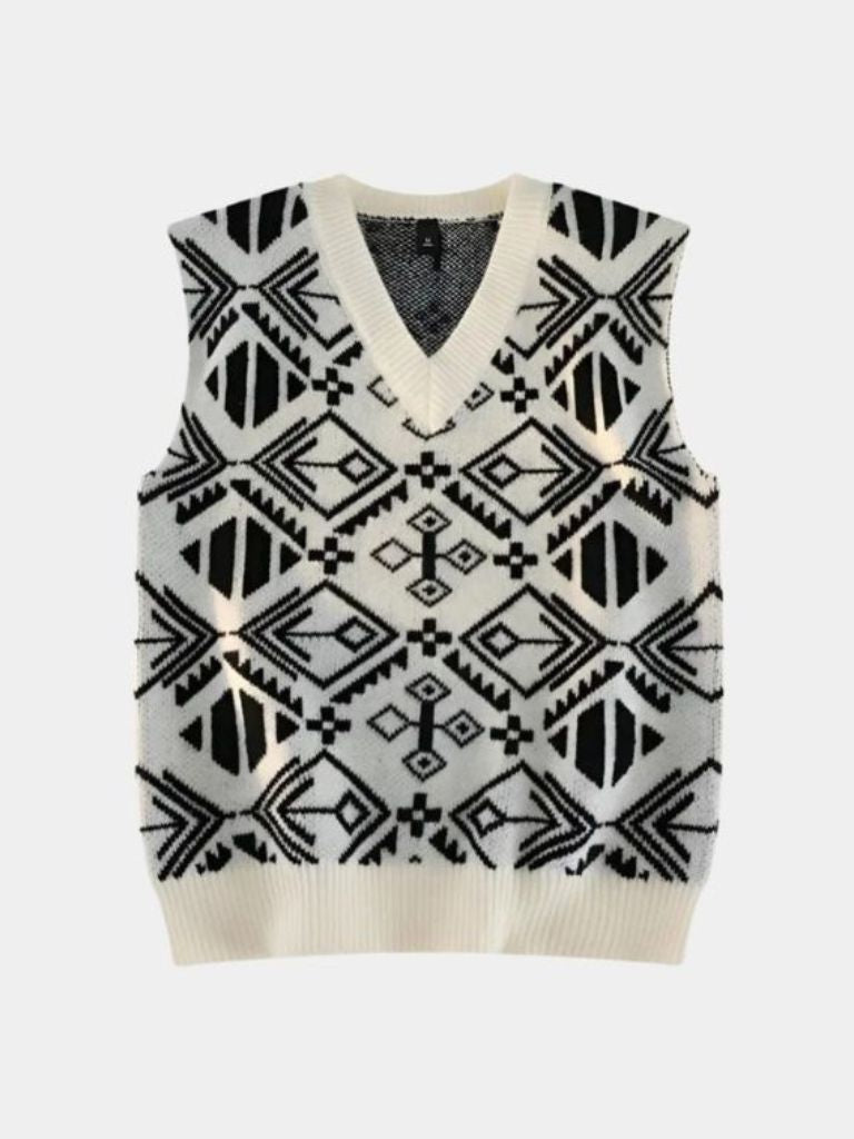 Academic Retro Knit Vest - Crown & Cuff