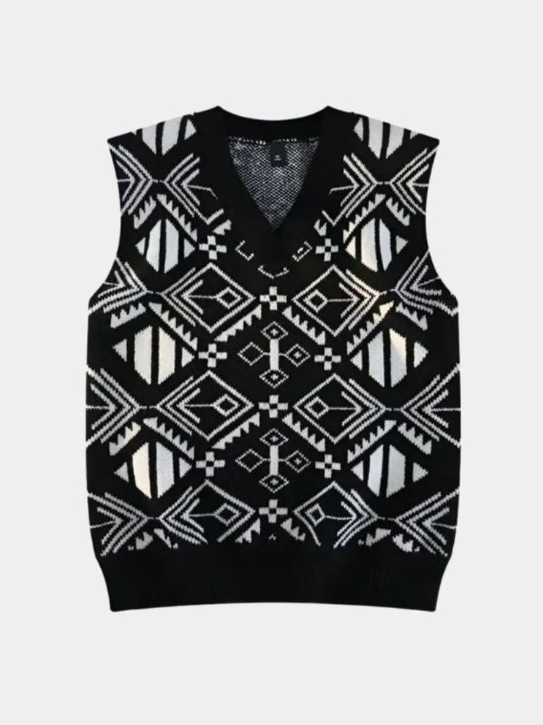 Academic Retro Knit Vest - Crown & Cuff