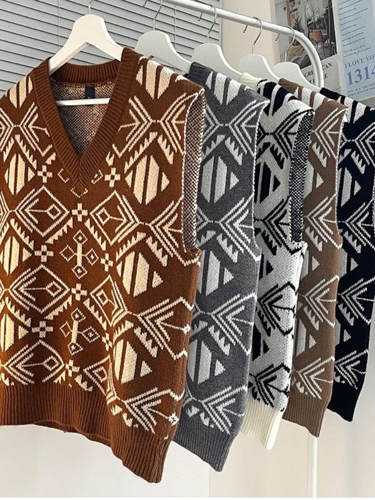 Academic Retro Knit Vest - Crown & Cuff