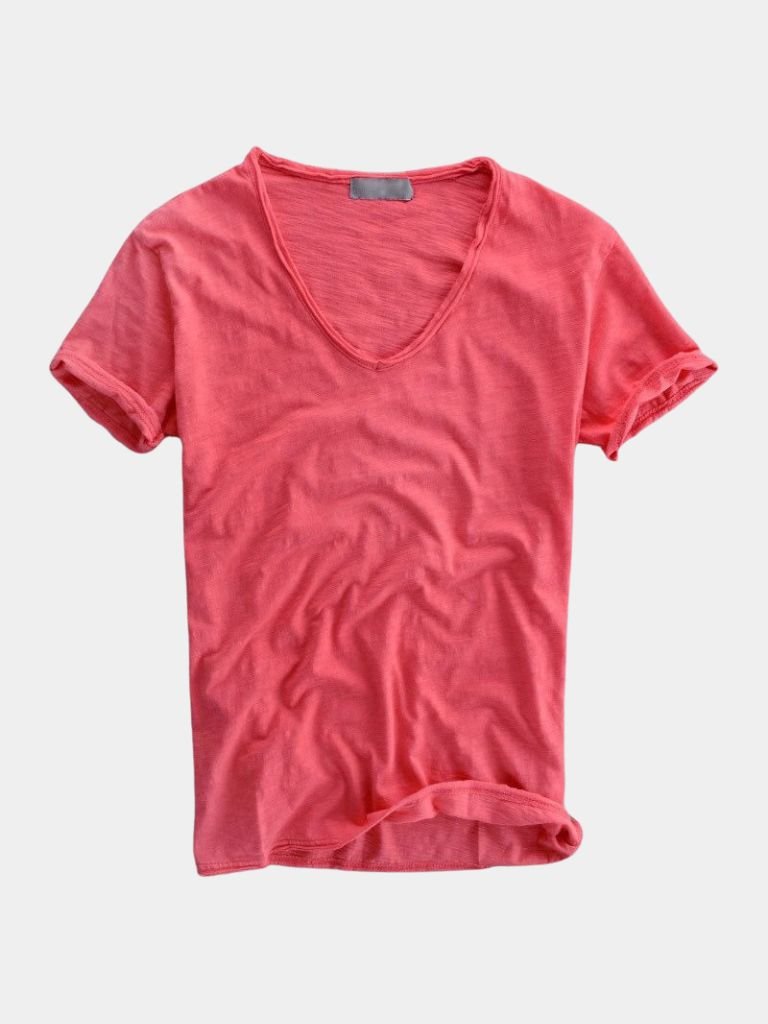 Albo Classic Linen V Neck T-Shirt – Crown & Cuff