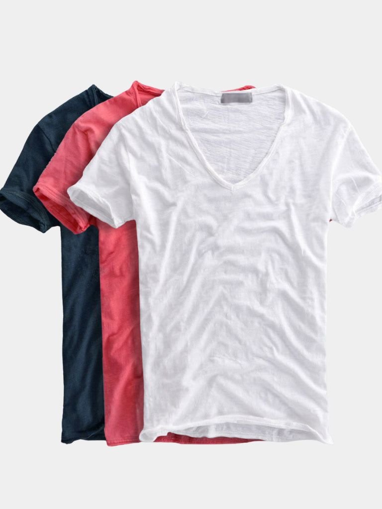 Albo Classic Linen V Neck T-Shirt – Crown & Cuff