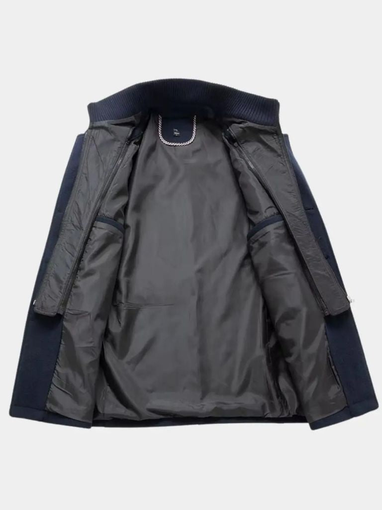 Aristocratic Black Wool Overcoat - Crown & Cuff