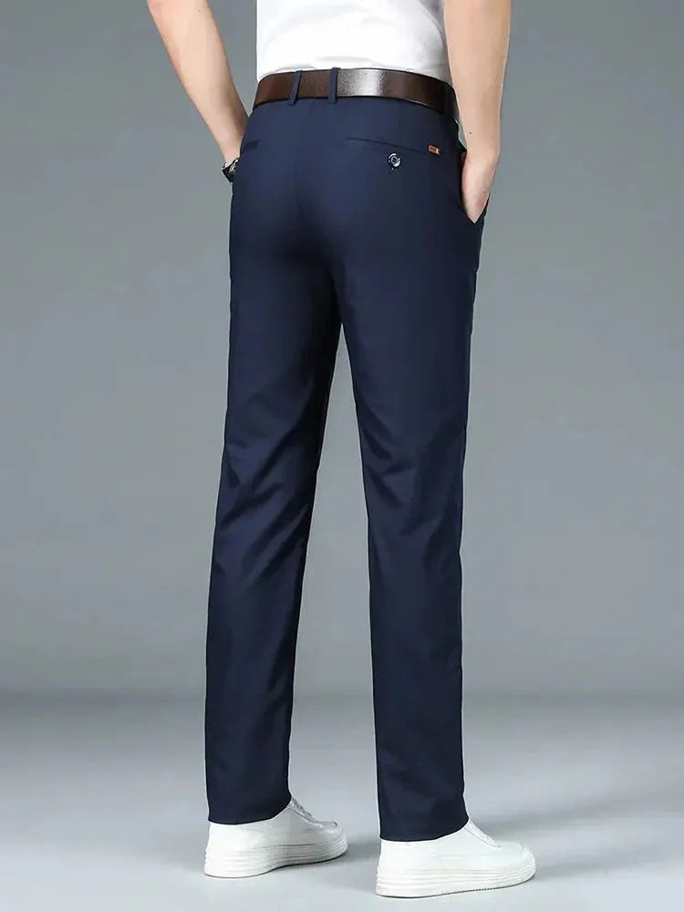 Bamboo Fiber Minimalist Straight Trousers - Crown & Cuff