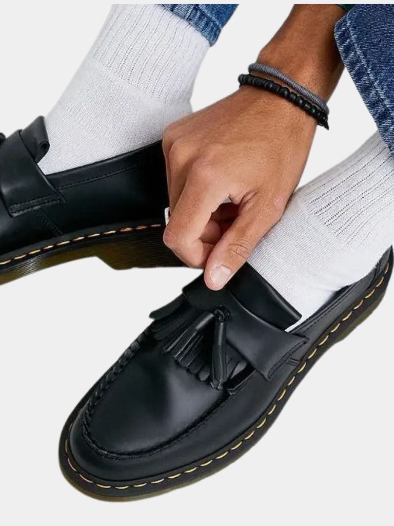 Black Leather Loafers - Crown & Cuff