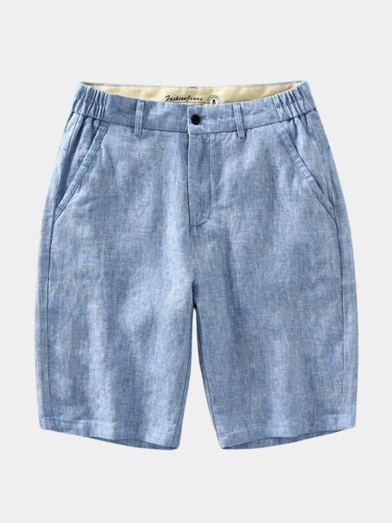 Bleu Horizon Linen Shorts - Crown & Cuff