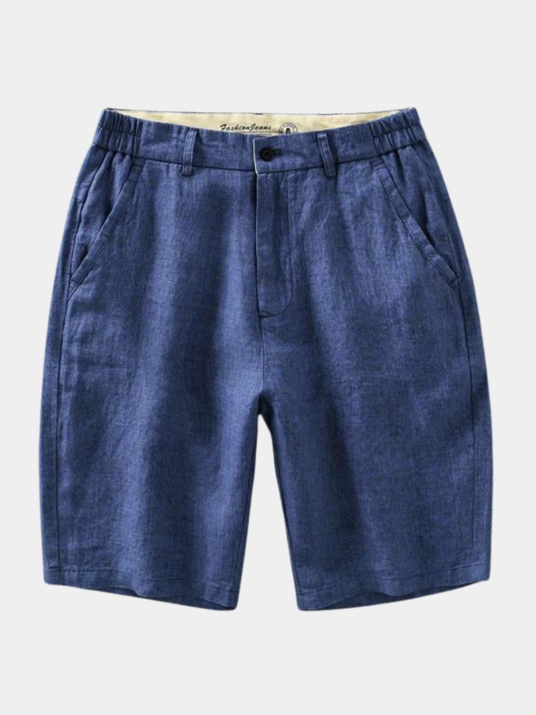 Bleu Horizon Linen Shorts - Crown & Cuff