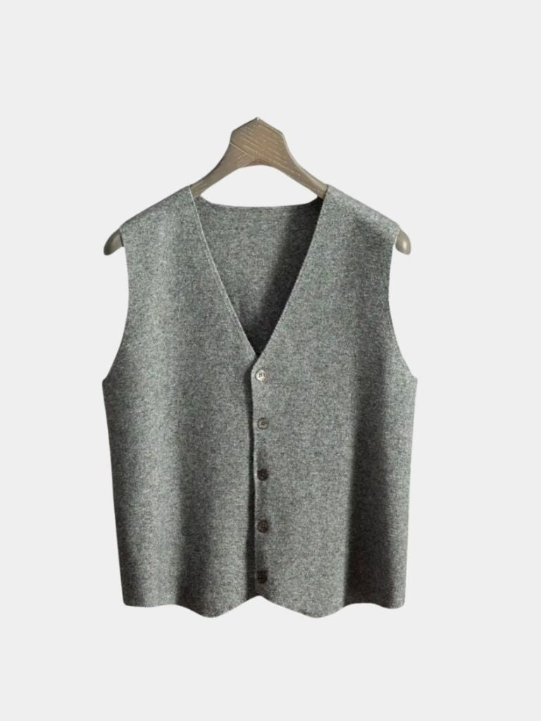 Cashmere Cardigan Vest  - Crown & Cuff