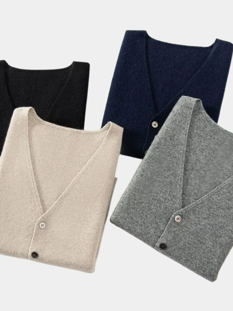 Cashmere Cardigan Vest  - Crown & Cuff