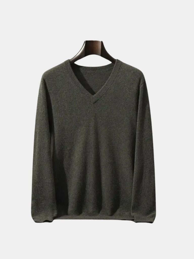 Cashmere V Neck Knitwear Sweater - Crown & Cuff