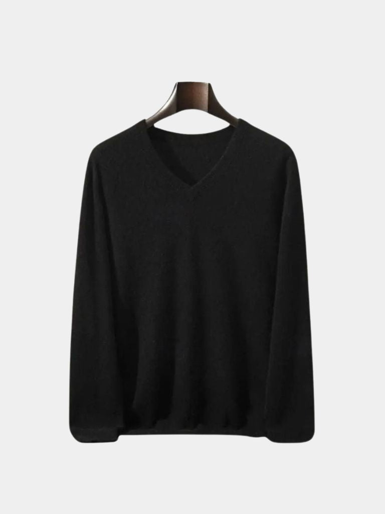 Cashmere V Neck Knitwear Sweater - Crown & Cuff
