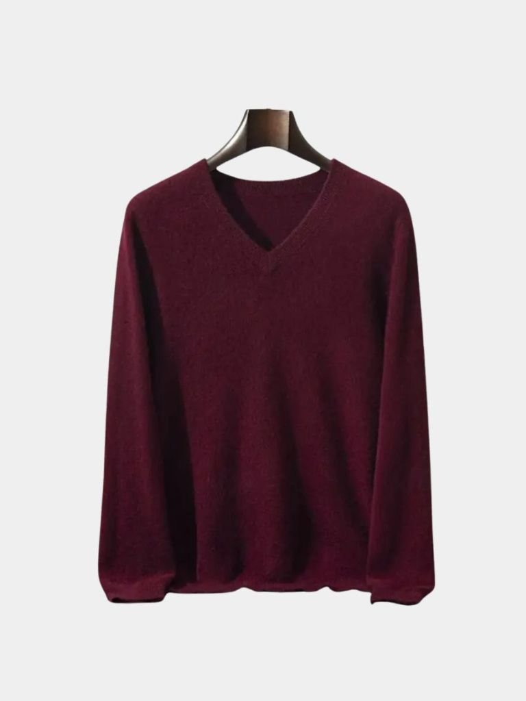 Cashmere V Neck Knitwear Sweater - Crown & Cuff
